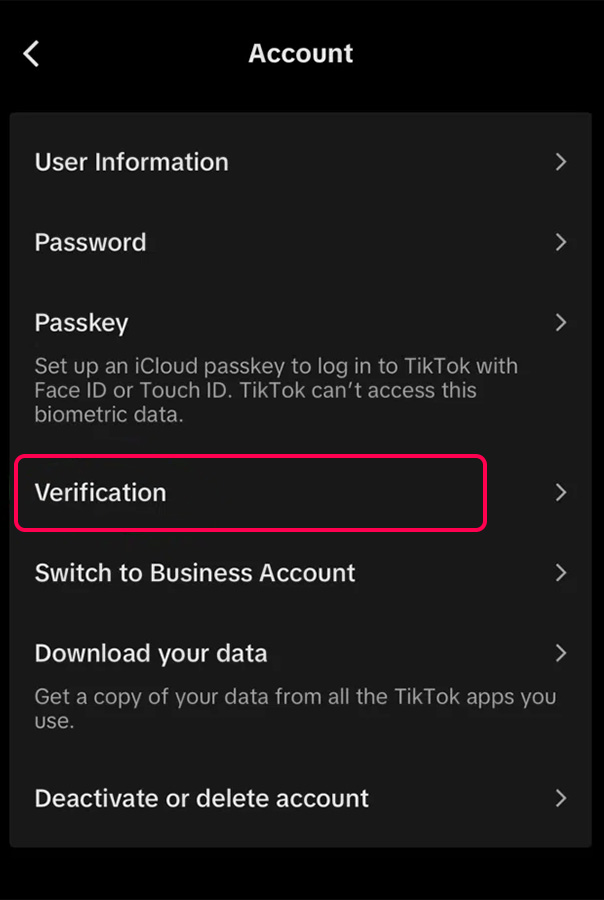 select “verification”