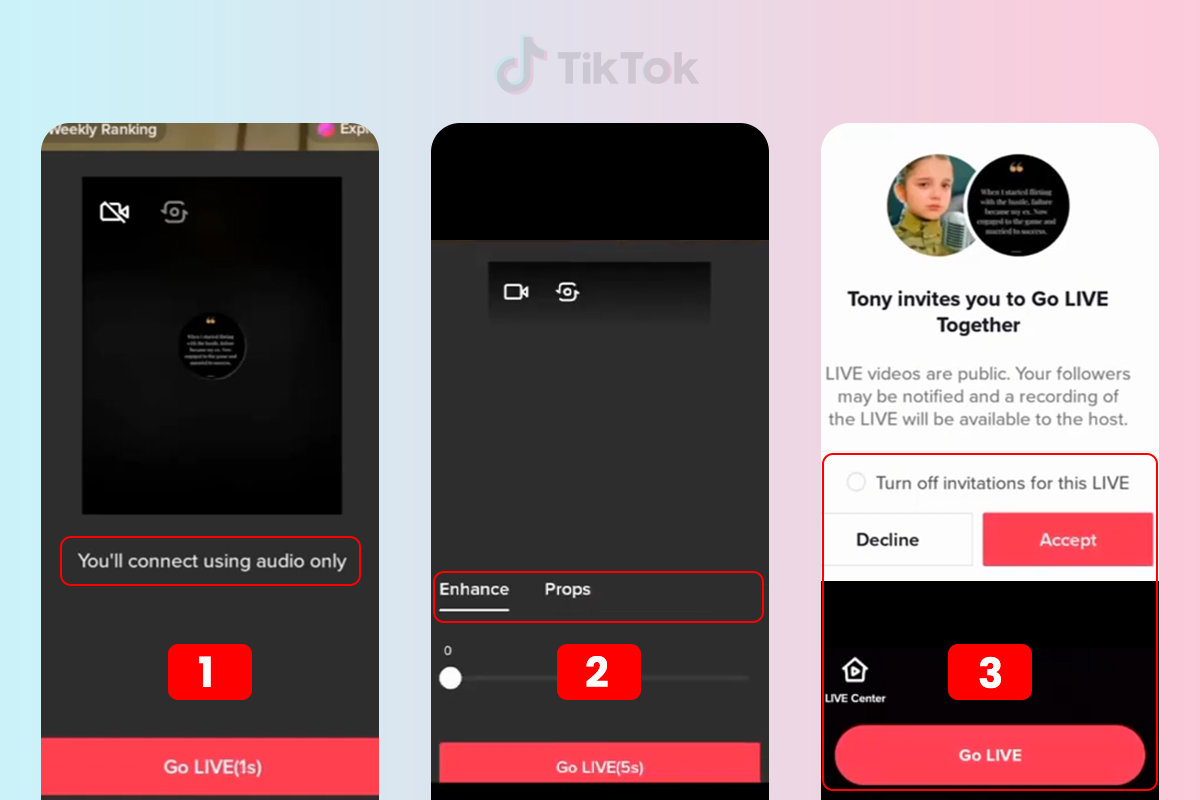 how to accept an invite to join a tiktok live