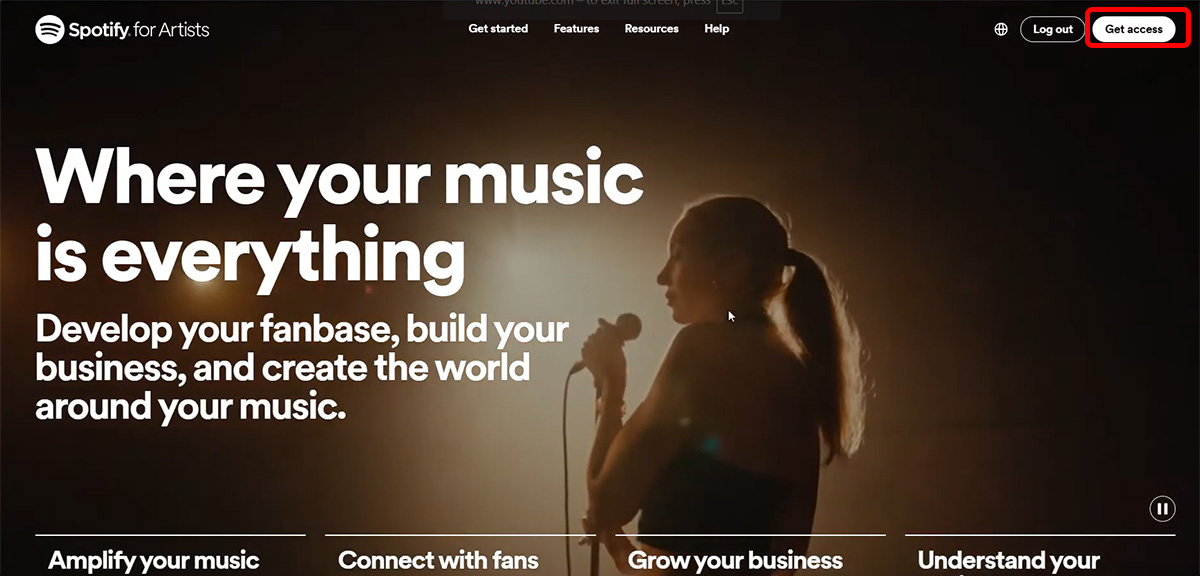 access your spotify artists account