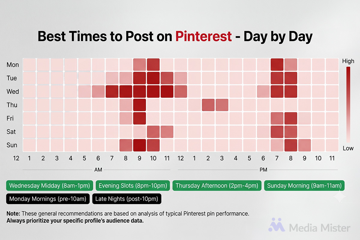 best time to post on pinterest day by day