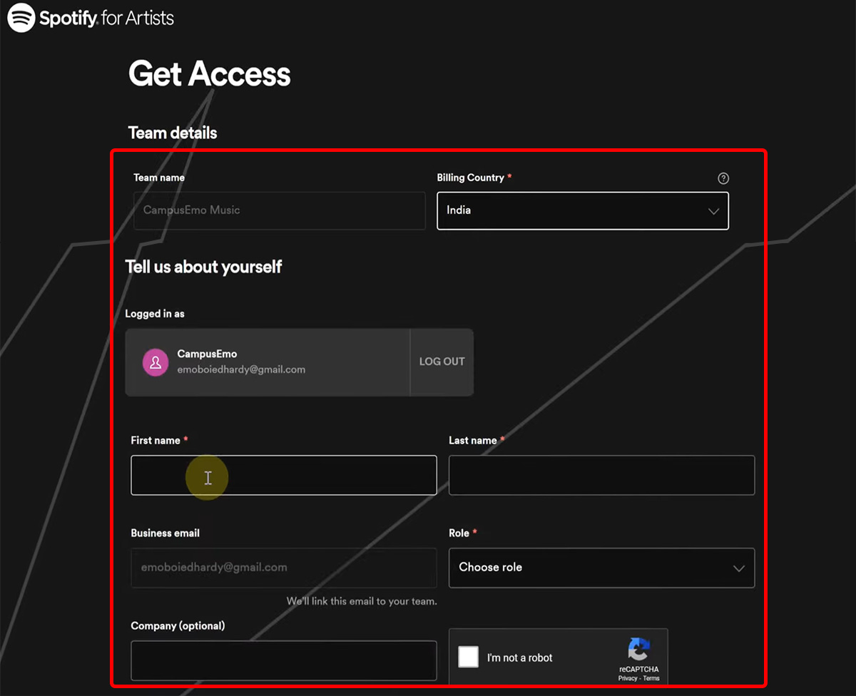 submit your details and verify your identity