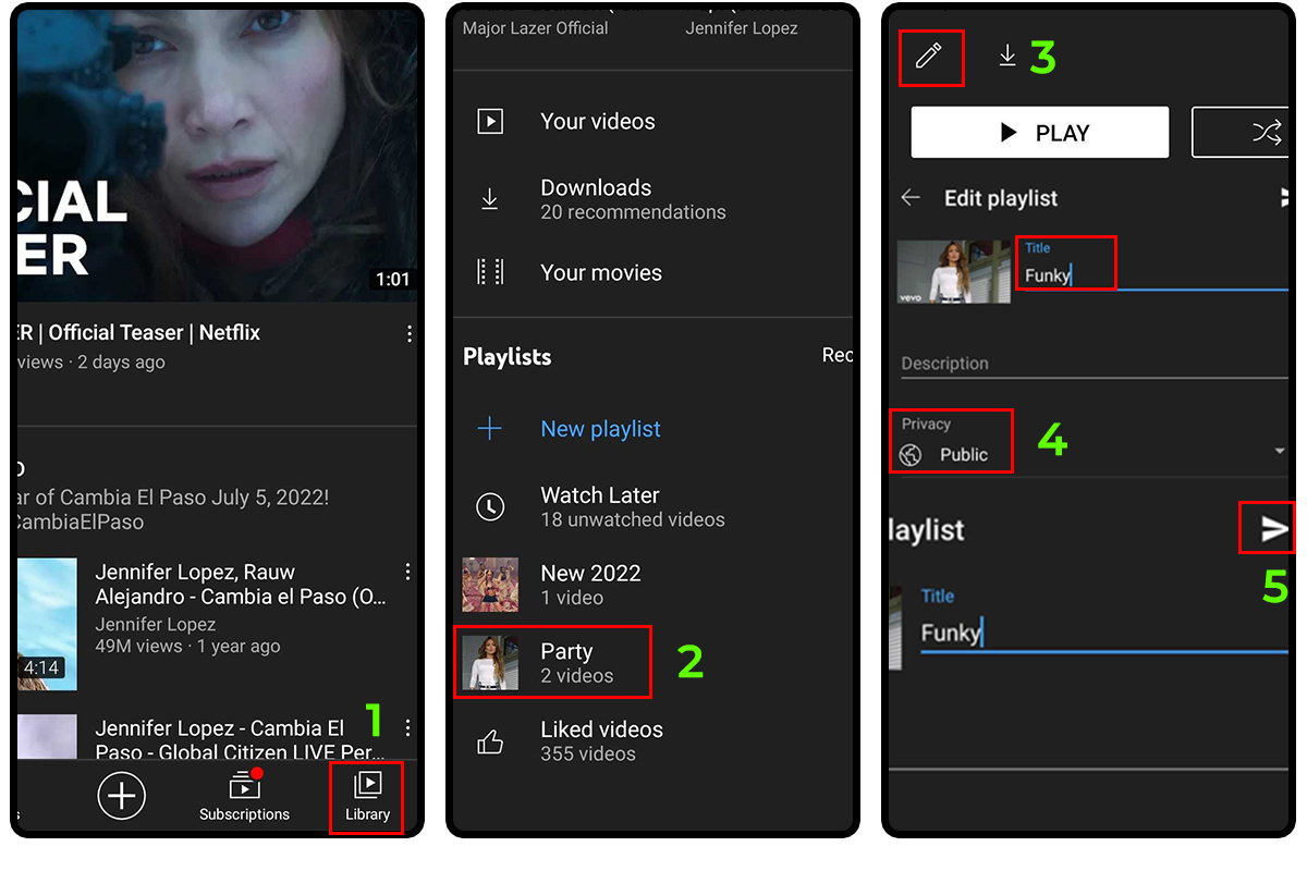 How to Create a YouTube Playlist on Android step 4