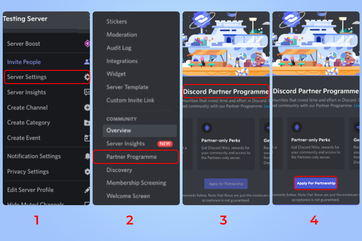 How to Apply for Discord Partner Step 1