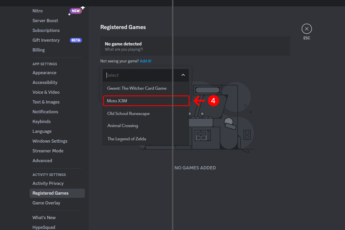 how to add a game to discord step 4