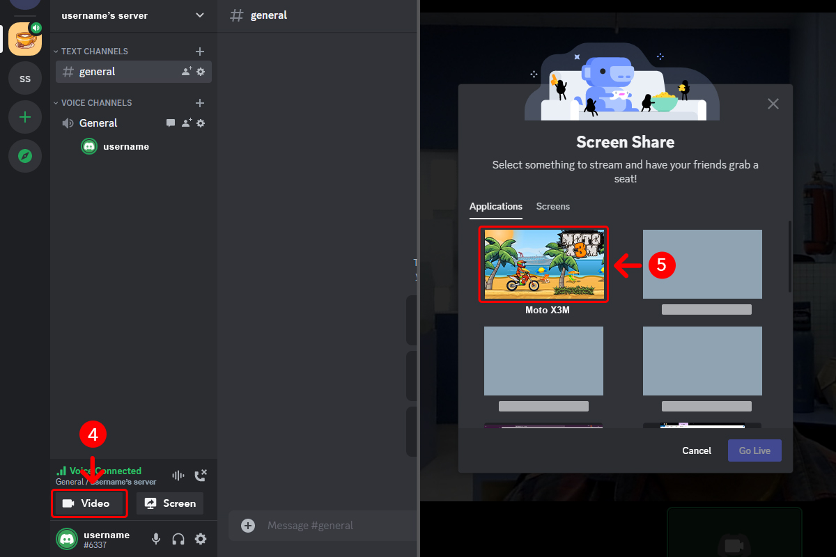 how to stream on discord mac step-4 & 5