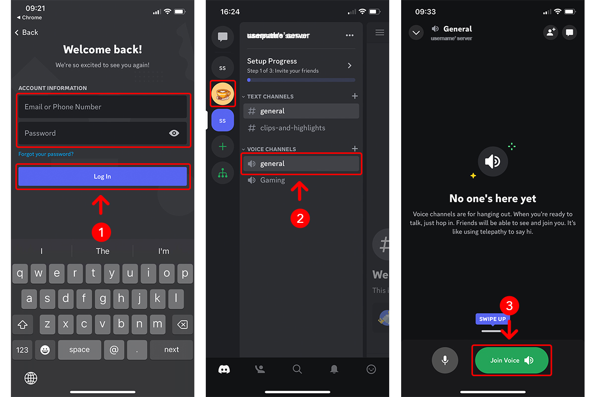 how to stream on iphone discord step-1,2-&-3