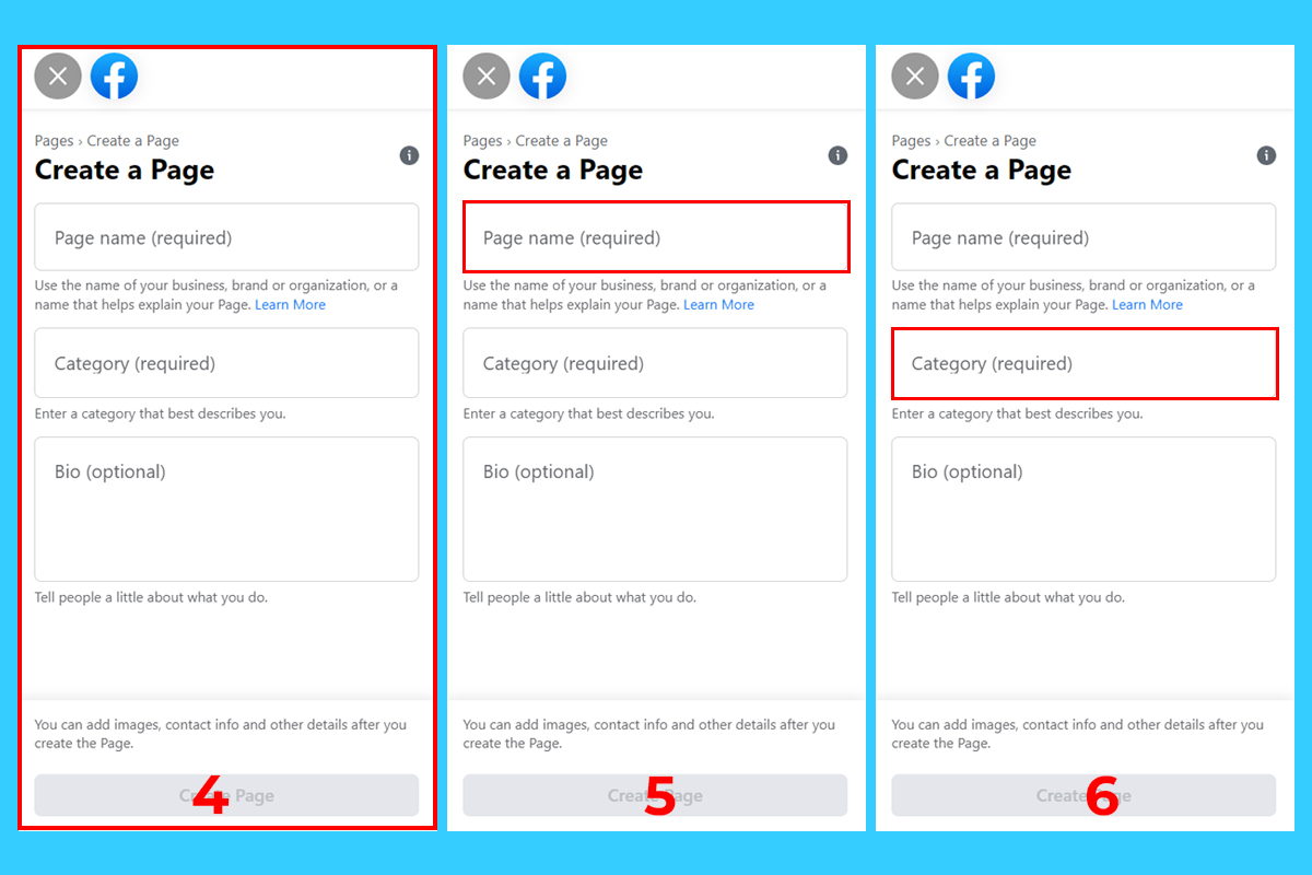 Create a Business Page Step 2