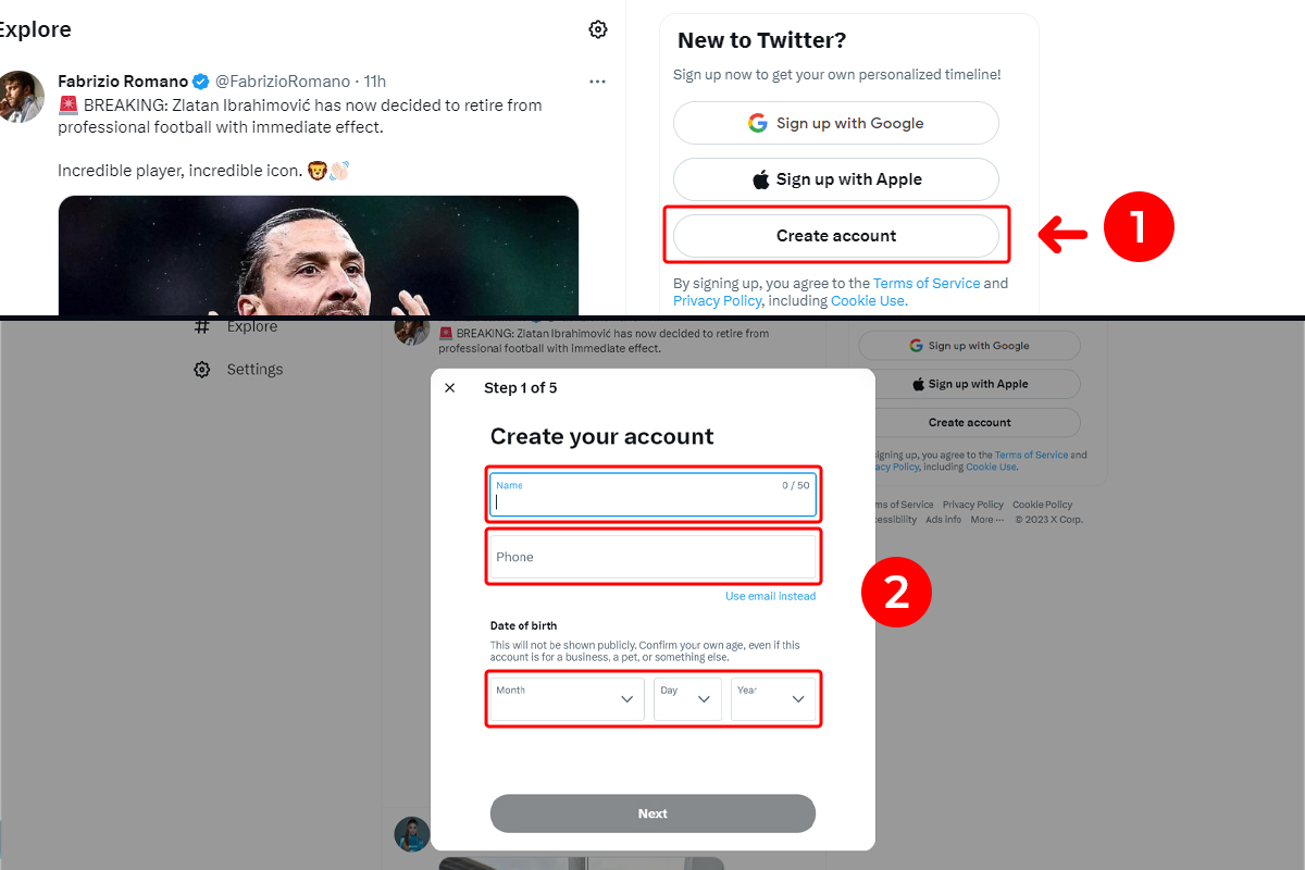 how to create a business account on twitter step 1 & 2