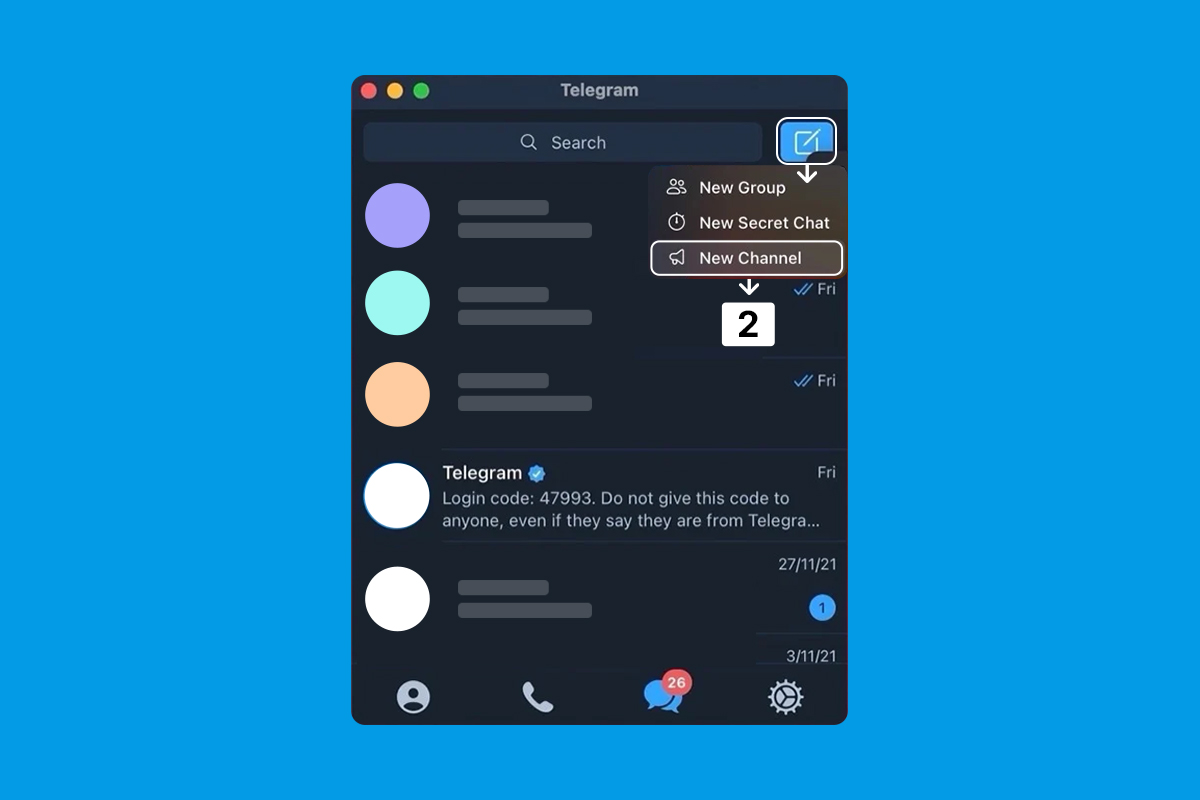 Như thế nào để tạo kênh Telegram trên Desktop bước 1 2