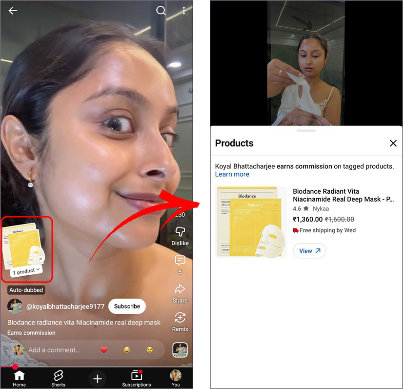 sell product through youtube shopping