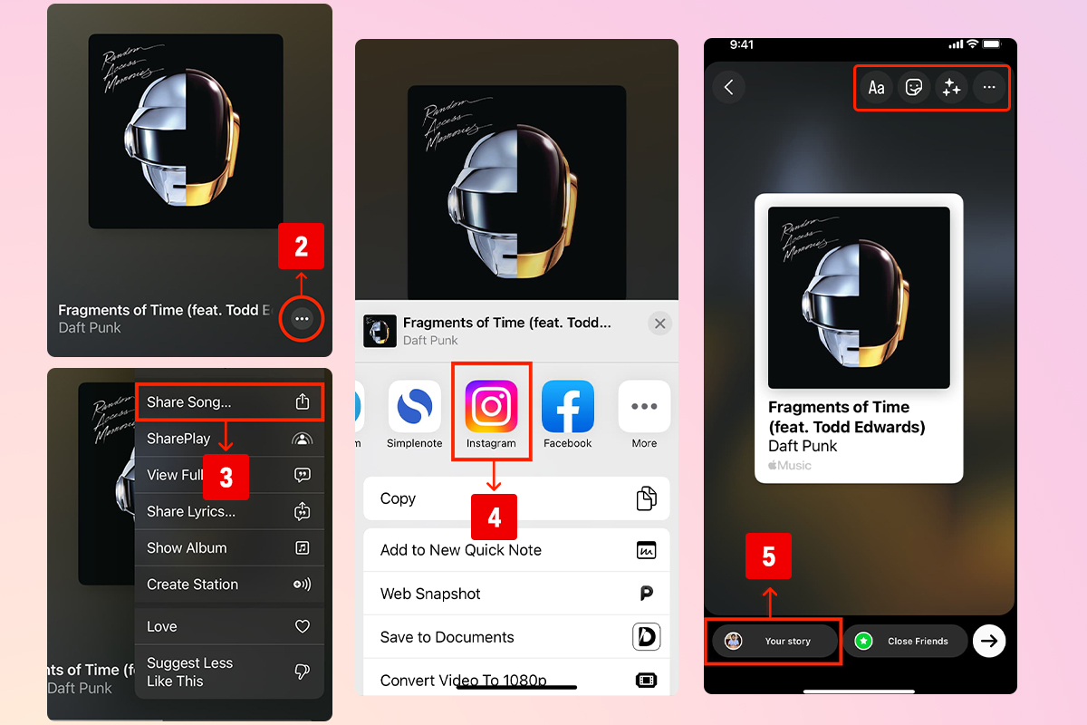 add music from Apple Music to Instagram story