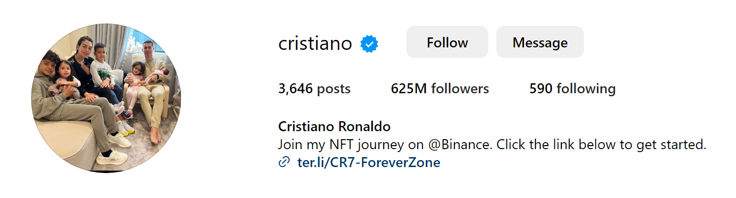 cristiano ronaldo instagram profile