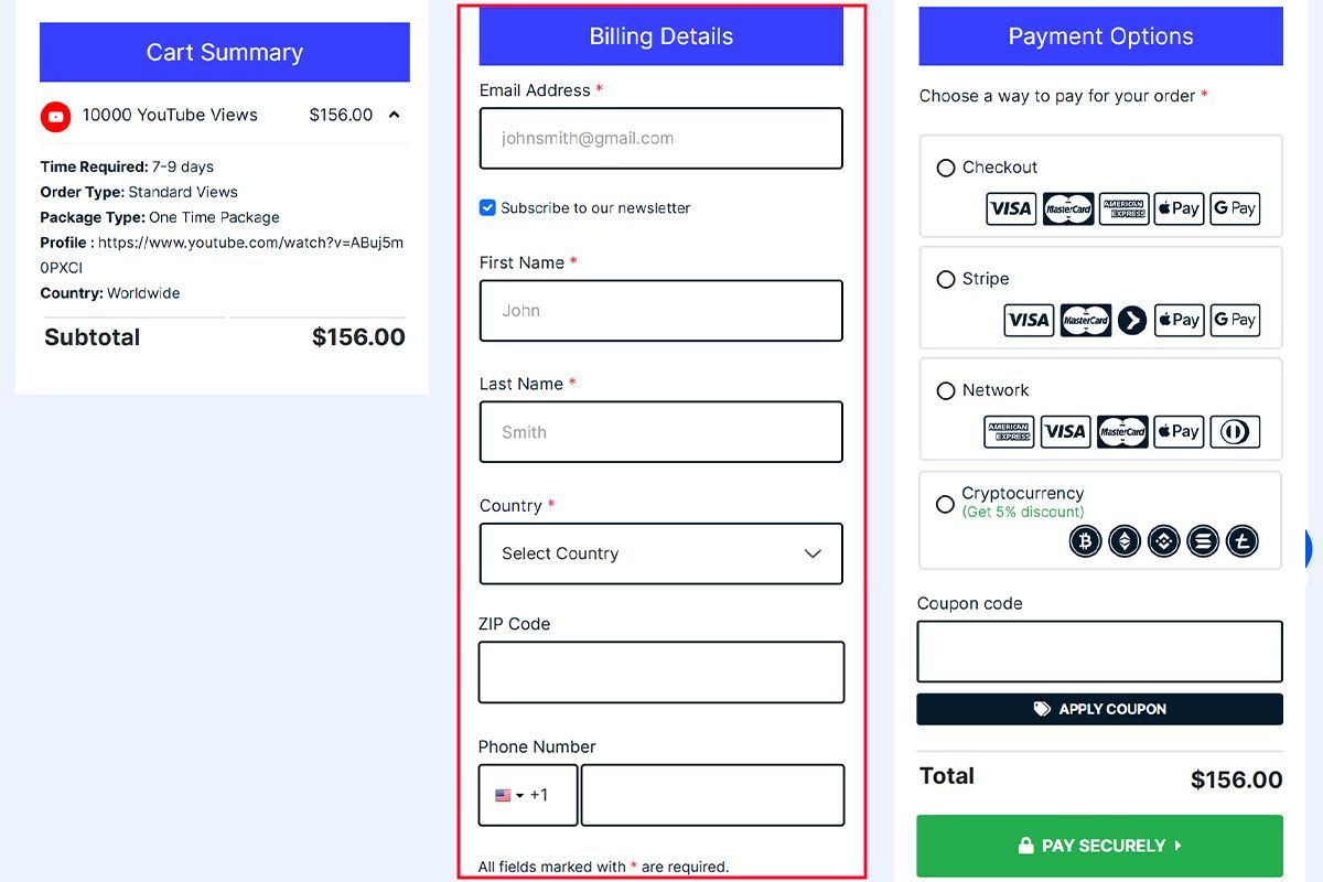 enter your billing information enter your billing information