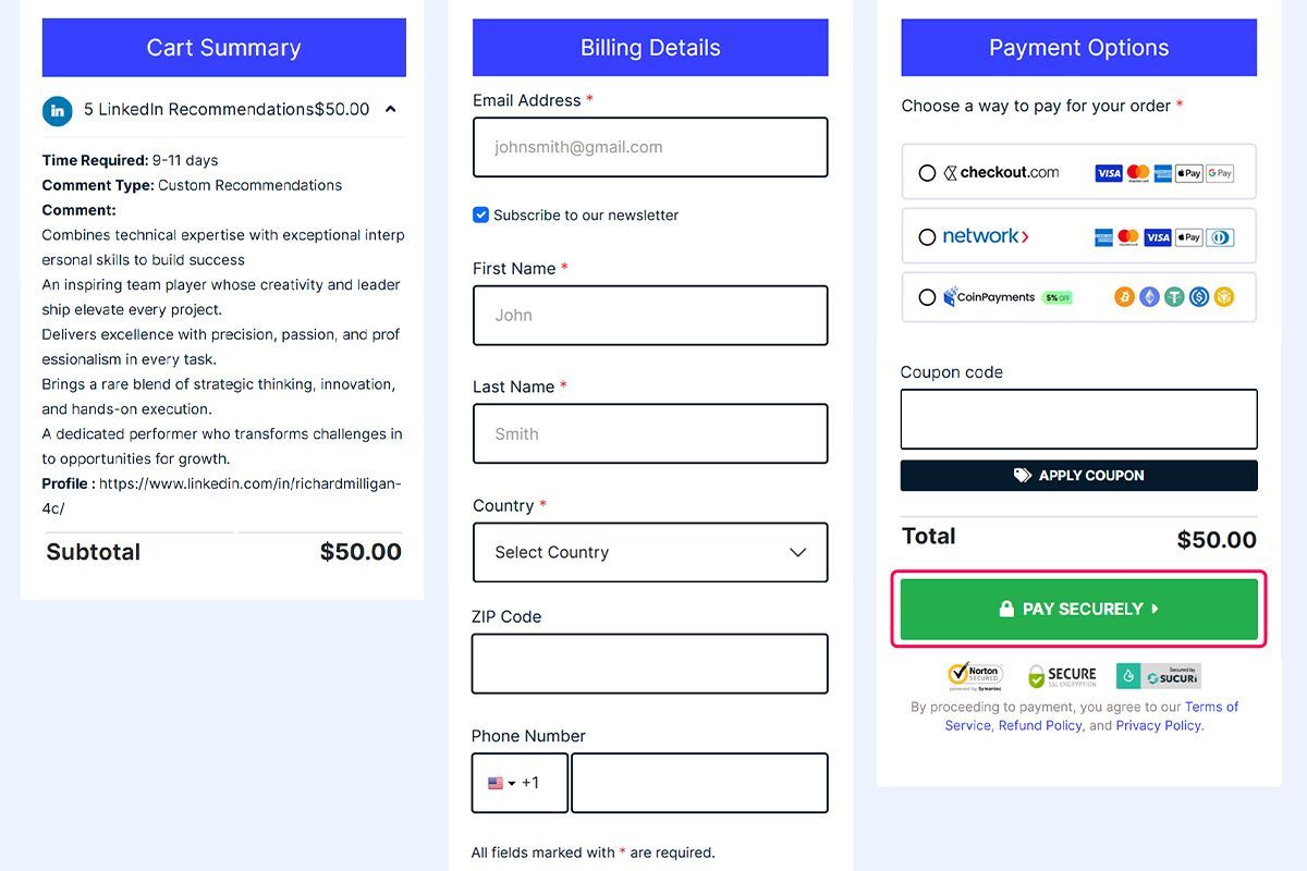 make the payment securely make the payment securely