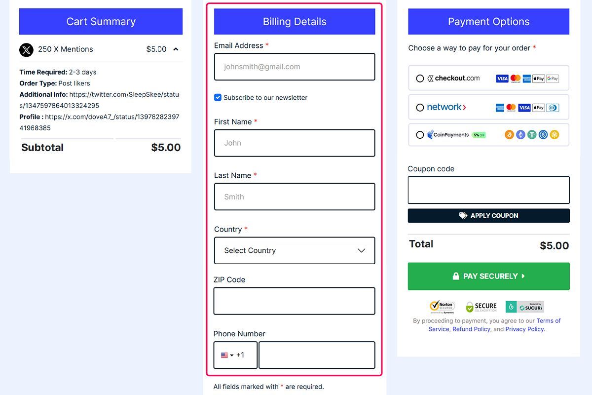 enter your billing details x mentions enter your billing details x mentions