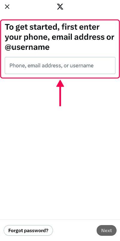 open the x app and log in to your account in mobile open the x app and log in to your account in mobile