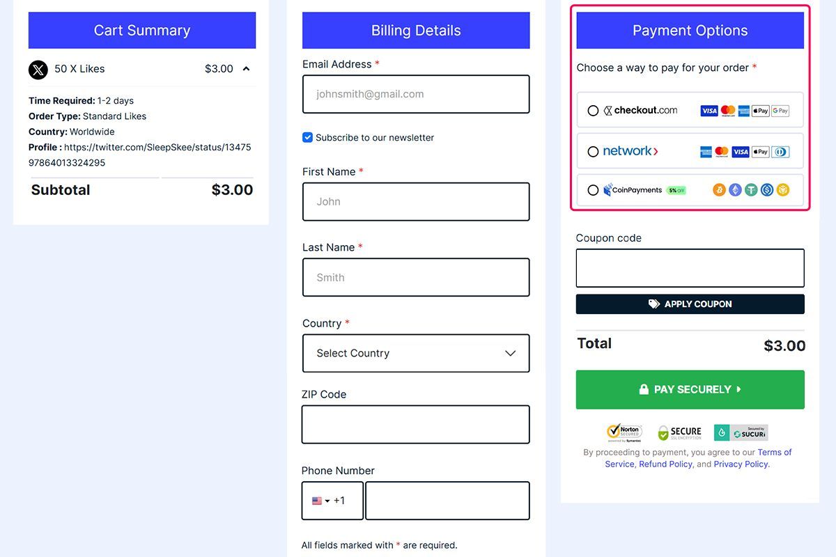 select payment gateway x likes select payment gateway x likes