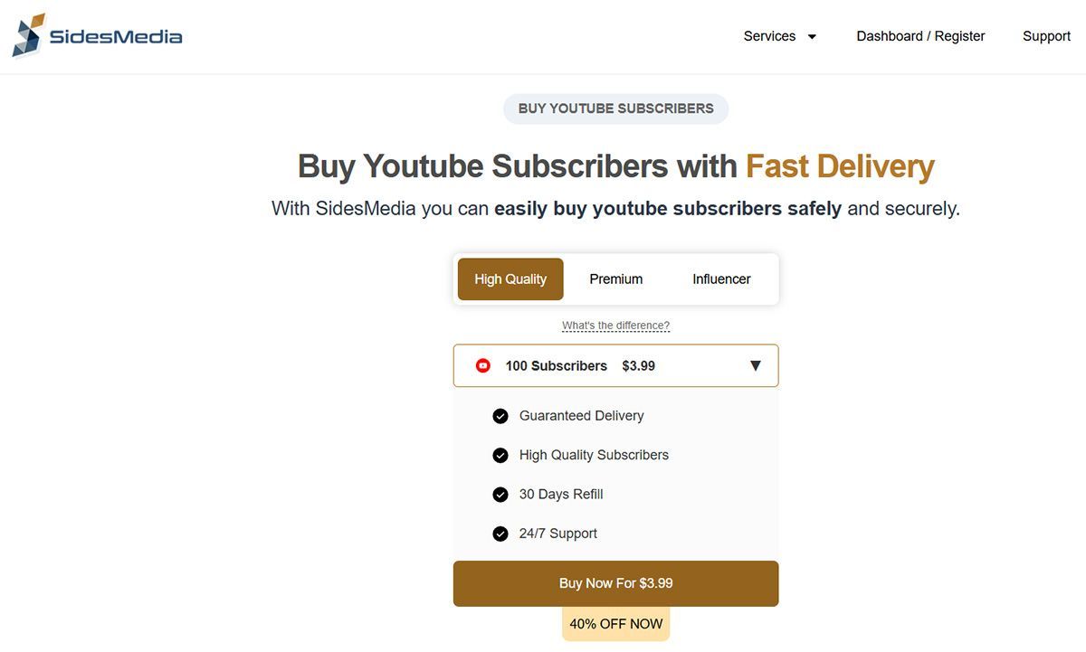sides media buy youtube subscribers page sides media buy youtube subscribers page