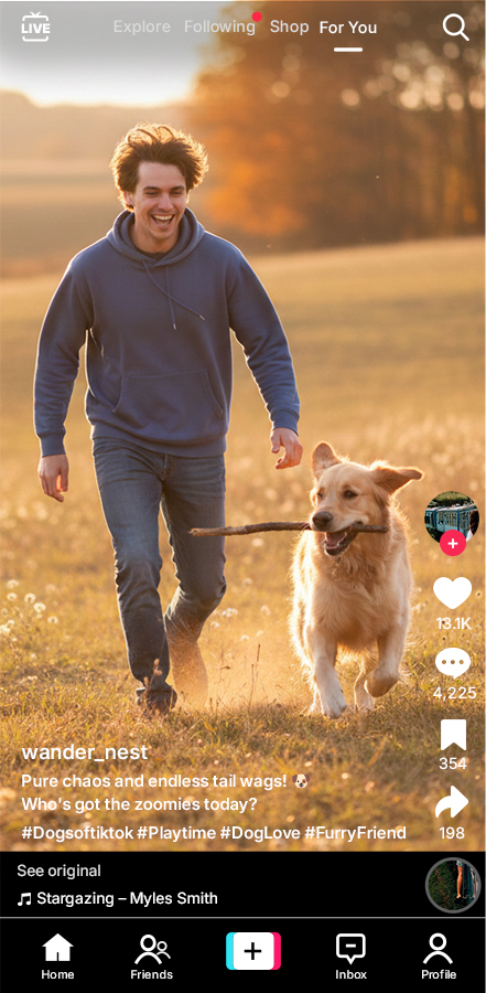 scroll the for you page