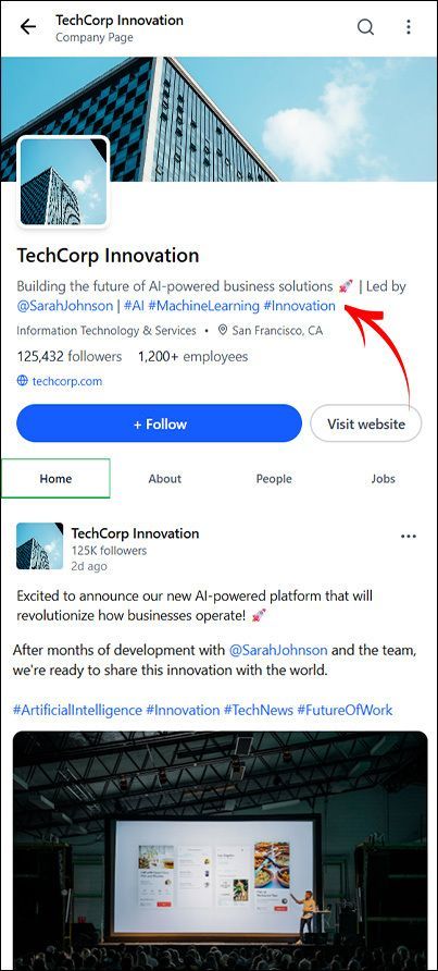 add hashtags on linkedin business page add hashtags on linkedin business page