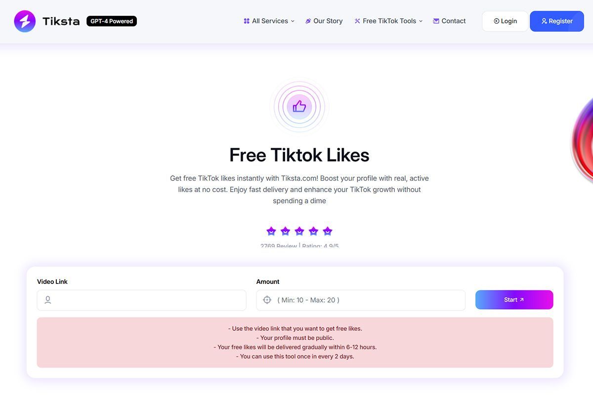 tiksta free tiktok likes page tiksta free tiktok likes page