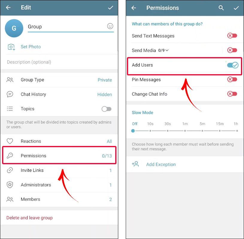 turn on add users on telegram turn on add users on telegram