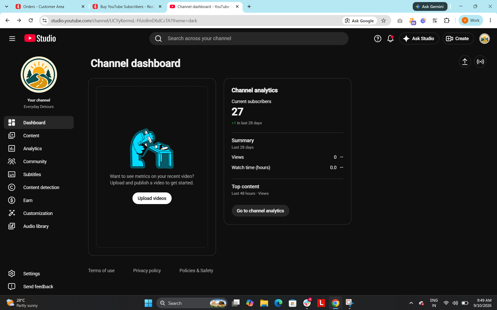 youtube channel subscribers number reached 27