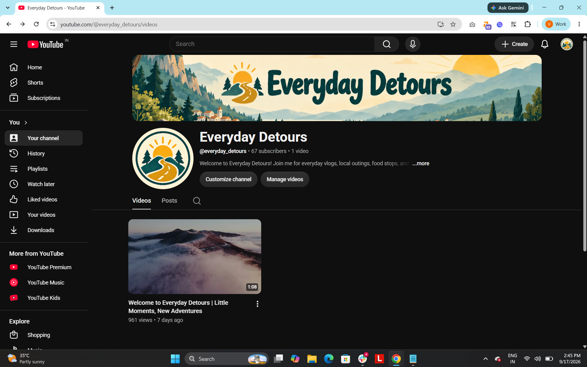 youtube channel subscriber count to 67