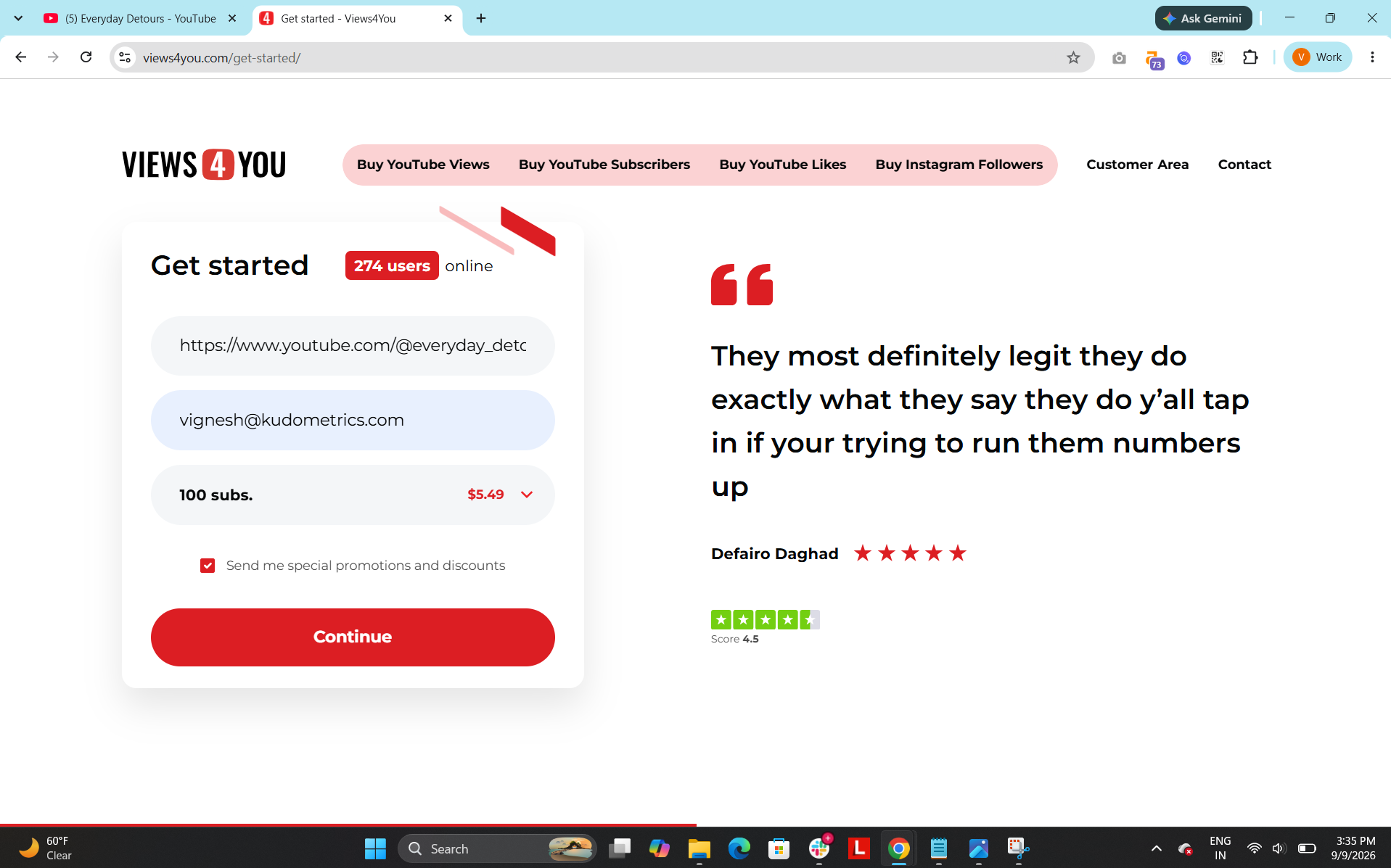 order youtube subscribers from views4you