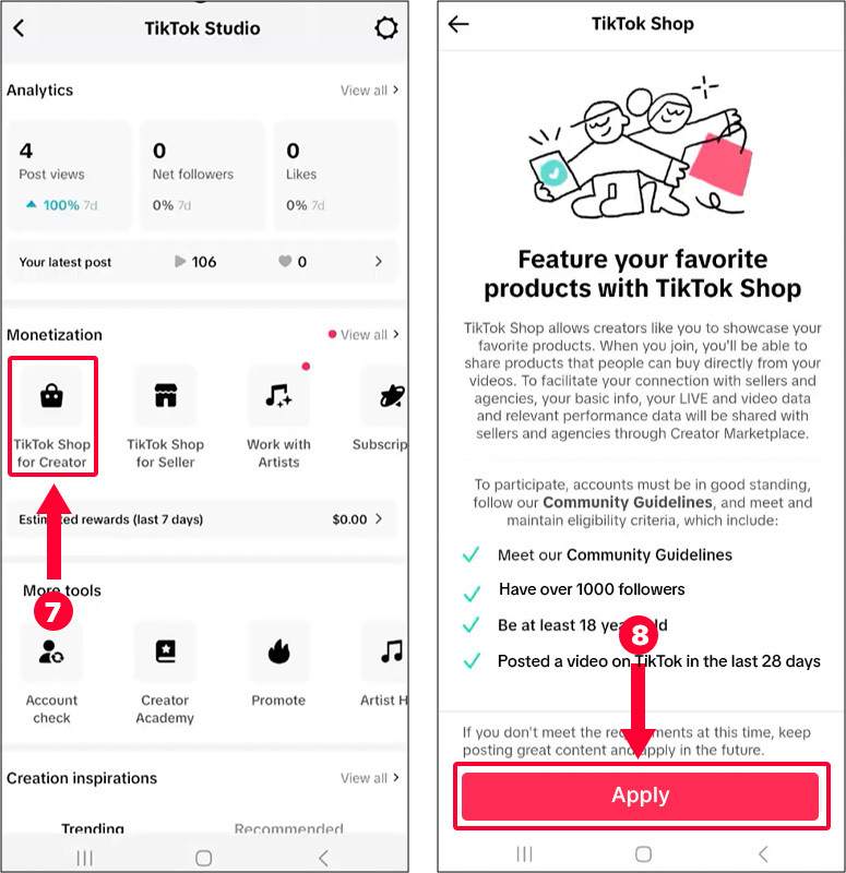 aplica para entrar al programa afiliado tiktok shop paso 3