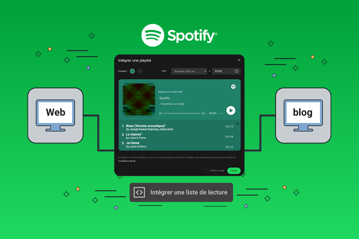 Intégrer le bouton de lecture Spotify sur les sites Web et les blogs